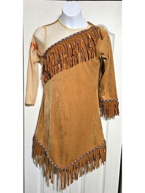 Vintage Disney Store Pocahontas Costume Girls 7-8 Dress Princess Halloween y2k